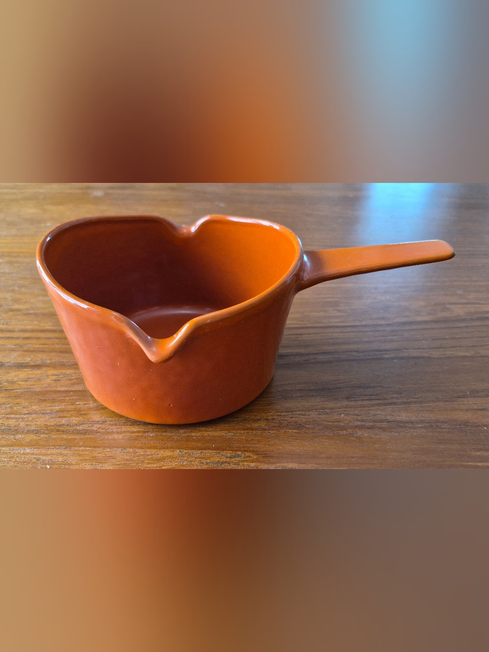 MCM Danish Copco Orange Enameled Cast Iron Sauce Pan - Designer: Michael Lax